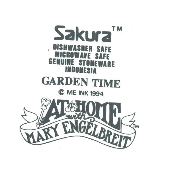 Sakura Mary Engelbreit 1994 Garden Time Creamer and Sugar Set-Excellent! - Picture 9 of 10